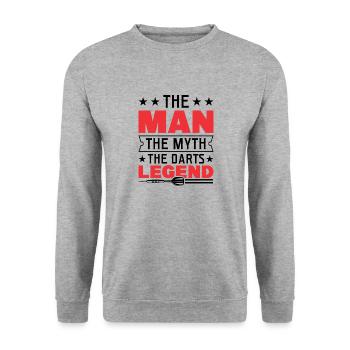 Dart Dartspieler Dartspiel Herren - Unisex Pullover - Weißgrau meliert - Vorne - Alina (178cm) & Michal (187cm)