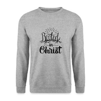 Enraciné dans le Christ - Sweat-shirt Unisexe - gris chiné - Devant - Alina (178cm) & Michal (187cm)