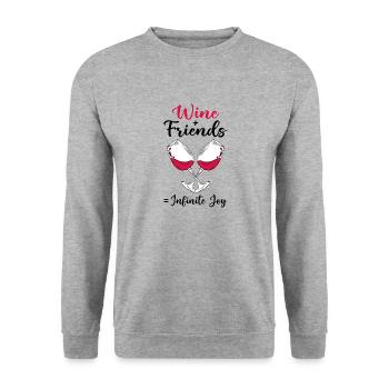 Wine Red Wine - Unisex Sweatshirt - salt & pepper - Front - Alina (178cm) & Michal (187cm)
