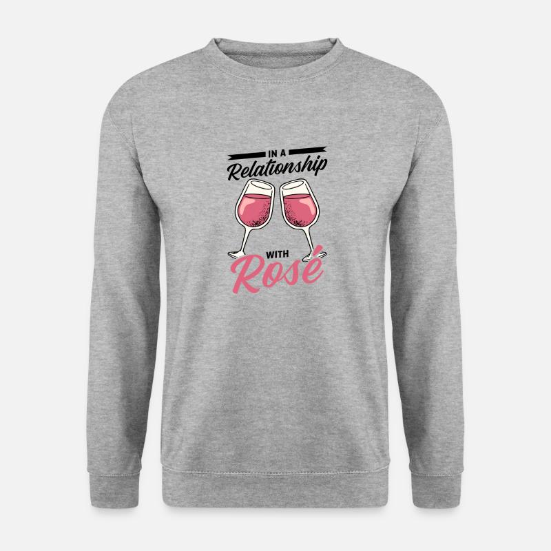 Wein Rosé - Unisex Pullover - Weißgrau meliert