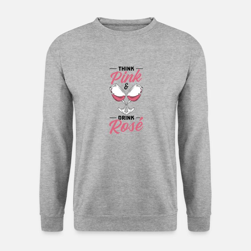 Wein Rosé - Unisex Pullover - Weißgrau meliert