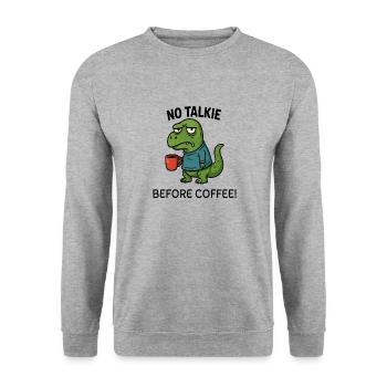 T Rex no talki - Unisex Sweatshirt - salt & pepper - Front - Alina (178cm) & Michal (187cm)