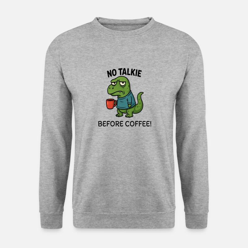 T Rex no talki - Unisex Pullover - Weißgrau meliert