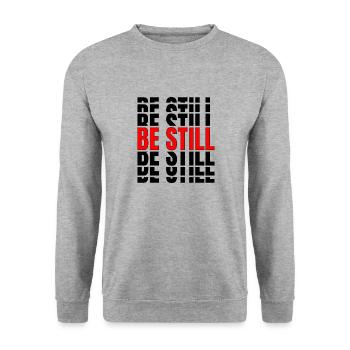 Be still - Unisex Sweatshirt - salt & pepper - Front - Alina (178cm) & Michal (187cm)
