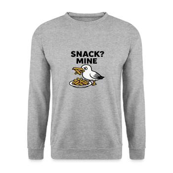 Seagull "SNACK MINE" - Unisex Sweatshirt - salt & pepper - Front - Alina (178cm) & Michal (187cm)