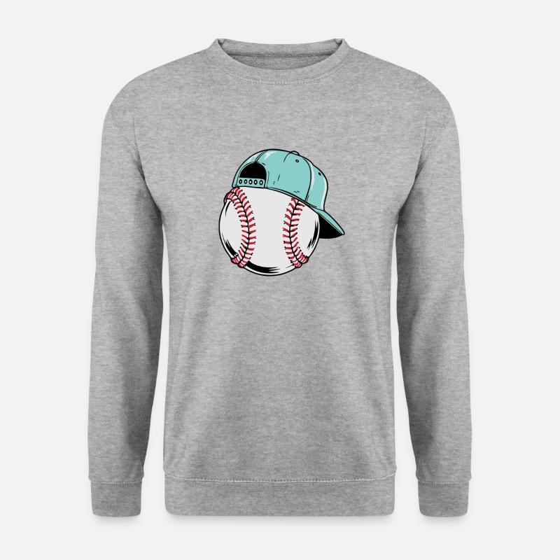 Baseball Mit Einer Mütze Sport Sport Vintage Cool - Unisex Pullover - Weißgrau meliert