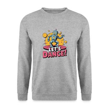 ROBOTER, LASS UNS TANZEN - Unisex Pullover - Weißgrau meliert - Vorne - Alina (178cm) & Michal (187cm)