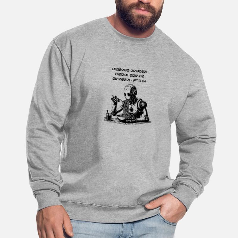 Binary Pasta Code Robot Unisex Sweatshirt