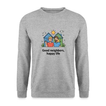 GOOD NEIGHBORS - Unisex Sweatshirt - salt & pepper - Front - Alina (178cm) & Michal (187cm)