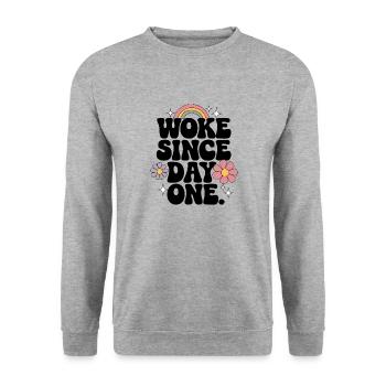 Réveillé - Sweat-shirt Unisexe - gris chiné - Devant - Alina (178cm) & Michal (187cm)