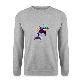 Orca - Unisex Pullover - Weißgrau meliert - Vorne - Alina (178cm) & Michal (187cm)
