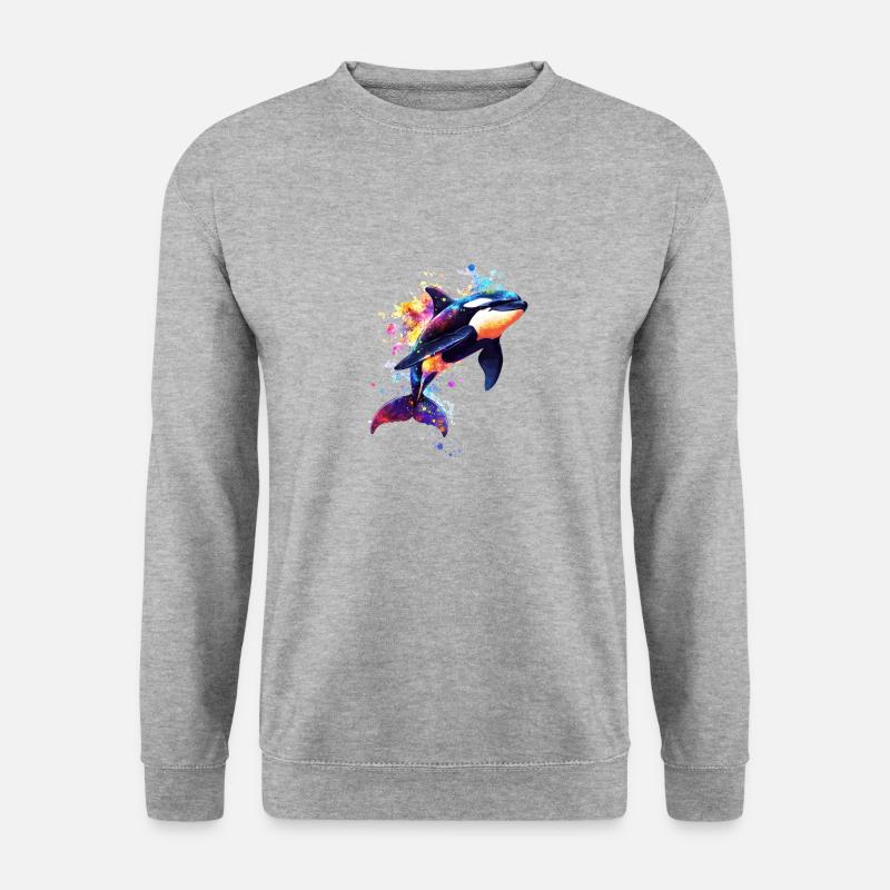 Orca - Unisex Pullover - Weißgrau meliert