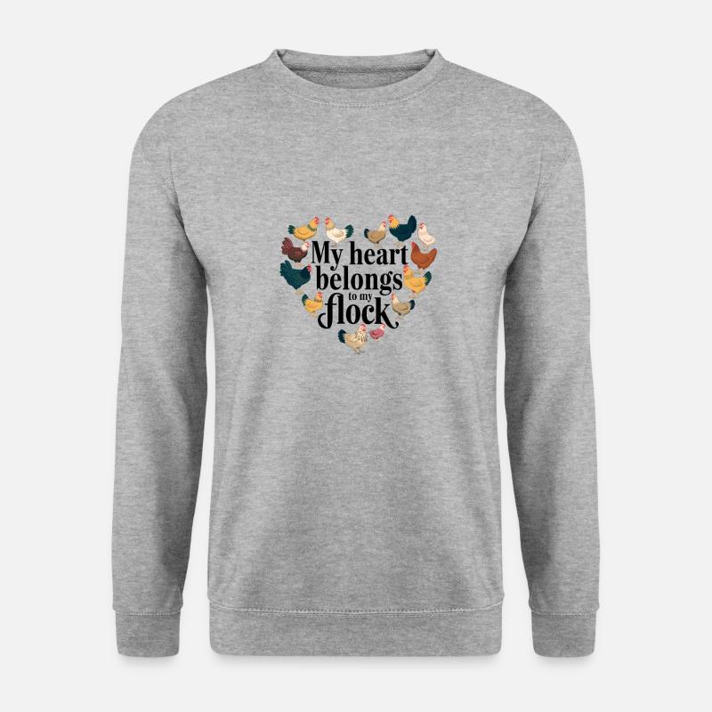 Huhn Hühner - Unisex Pullover - Weißgrau meliert