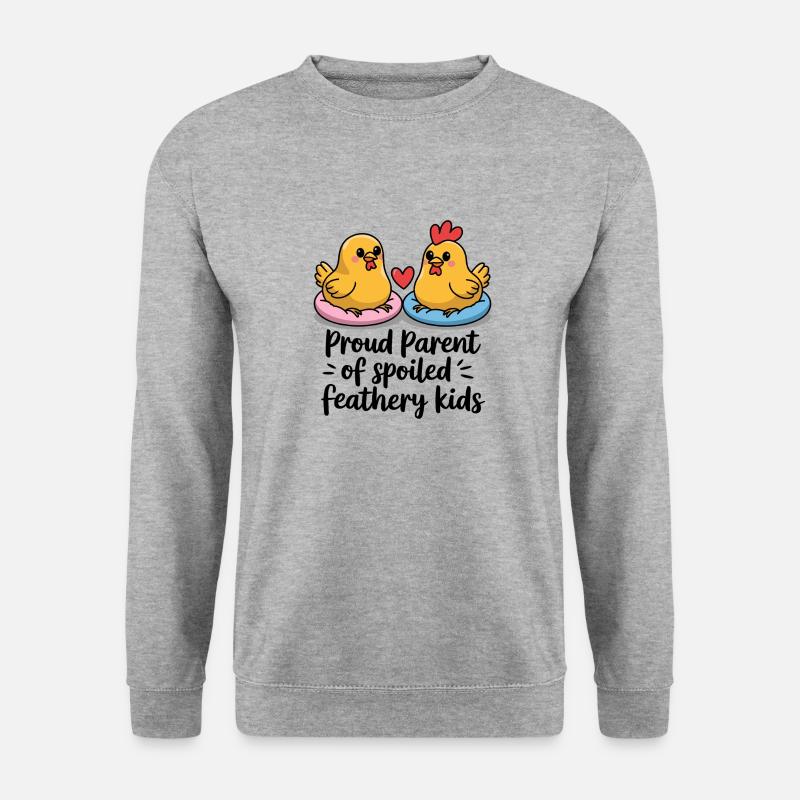Huhn Hühner - Unisex Pullover - Weißgrau meliert