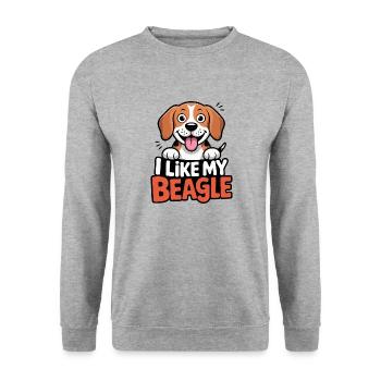I like my Beagle Hundeliebe - Unisex Sweatshirt - salt & pepper - Front - Alina (178cm) & Michal (187cm)