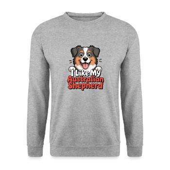 J’aime mon Berger Australien Hundeliebe - Sweat-shirt Unisexe - gris chiné - Devant - Alina (178cm) & Michal (187cm)