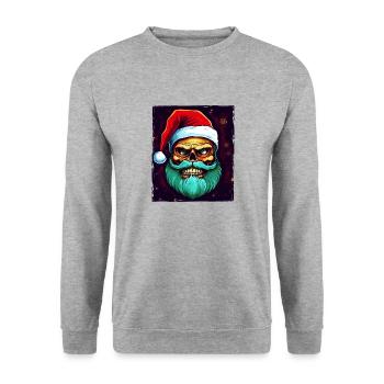Santa Claus Skull - Unisex Sweatshirt - salt & pepper - Front - Alina (178cm) & Michal (187cm)
