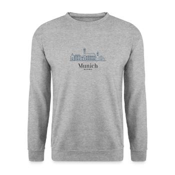 Munich Germany Souvenir Bavaria Architecture - Unisex Sweatshirt - salt & pepper - Front - Alina (178cm) & Michal (187cm)