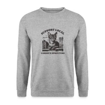 Cat Support Local Abyssinian - Unisex Sweatshirt - salt & pepper - Front - Alina (178cm) & Michal (187cm)