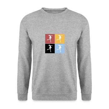 Quadrate Eiskunstlauf Sport Hobby - Unisex Pullover - Weißgrau meliert - Vorne - Alina (178cm) & Michal (187cm)