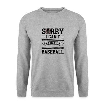 Baseball Saying Baseball Team Design - Unisex Sweatshirt - salt & pepper - Front - Alina (178cm) & Michal (187cm)