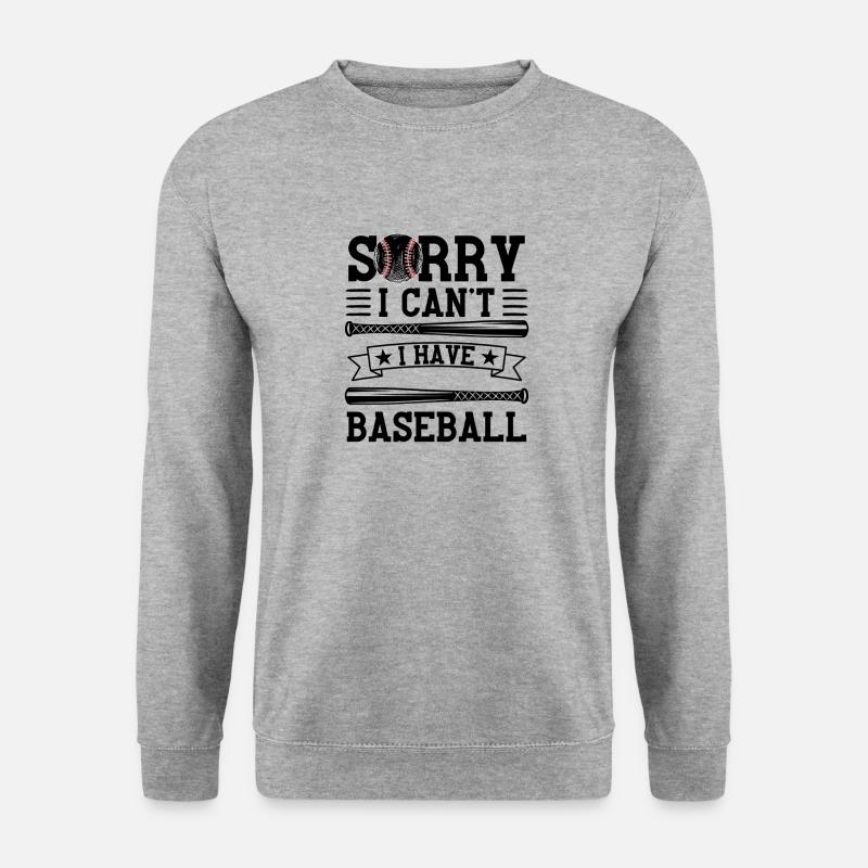 Baseball Spruch Baseballteam Design - Unisex Pullover - Weißgrau meliert