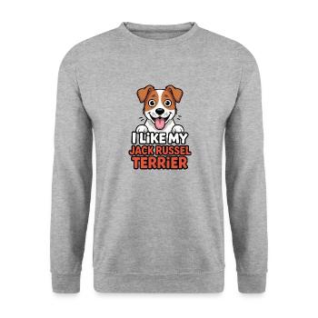 I like my Jack Russel Terrier Hundeliebe - Unisex Sweatshirt - salt & pepper - Front - Alina (178cm) & Michal (187cm)