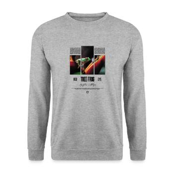 Rotäugiger Laubfrosch Regenwald Amphibie - Unisex Pullover - Weißgrau meliert - Vorne - Alina (178cm) & Michal (187cm)