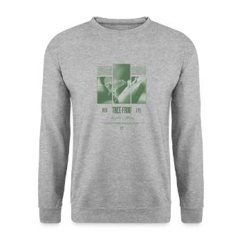 Rotäugiger Laubfrosch Regenwald Amphibie - Unisex Pullover - Weißgrau meliert - Vorne - Alina (178cm) & Michal (187cm)