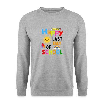 Last Day of School Saying End of School Design - Unisex Sweatshirt - salt & pepper - Front - Alina (178cm) & Michal (187cm)