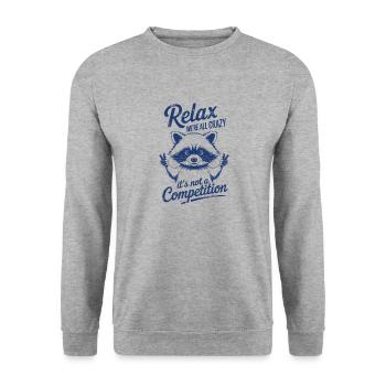 Funny raccoon design with funny saying - Unisex Sweatshirt - salt & pepper - Front - Alina (178cm) & Michal (187cm)