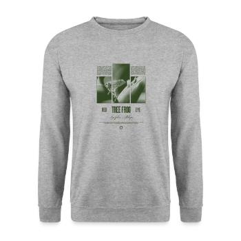 Rotäugiger Laubfrosch Regenwald Amphibie - Unisex Pullover - Weißgrau meliert - Vorne - Alina (178cm) & Michal (187cm)