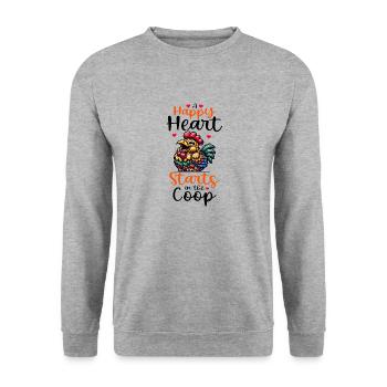 Poulets Poulets - Sweat-shirt Unisexe - gris chiné - Devant - Alina (178cm) & Michal (187cm)