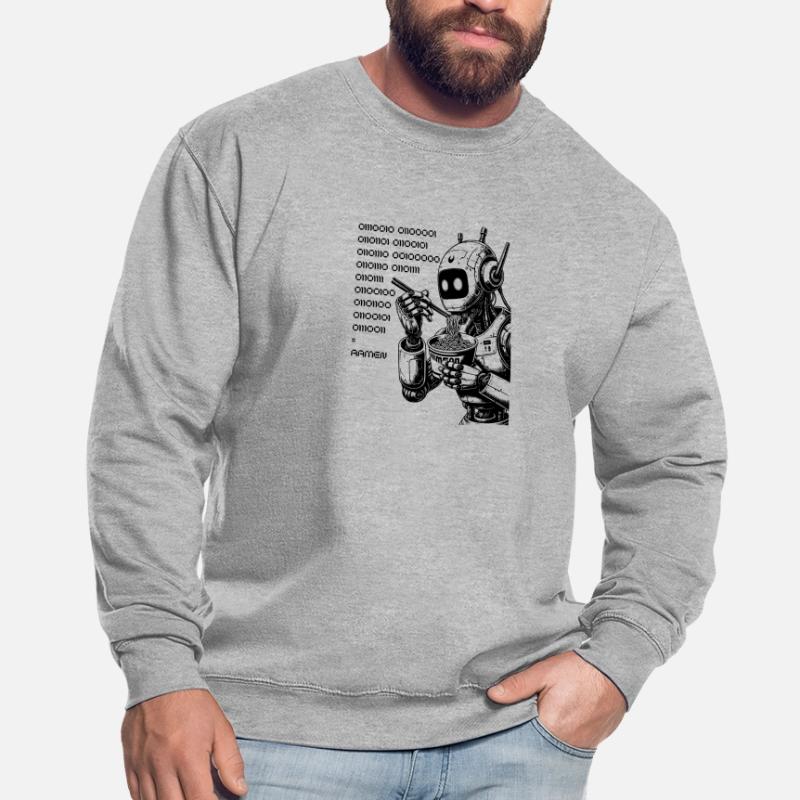 Binary Ramen Code Robot Unisex Sweatshirt