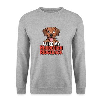 I like my Rhodesian Ridgeback Hundeliebe - Unisex Sweatshirt - salt & pepper - Front - Alina (178cm) & Michal (187cm)