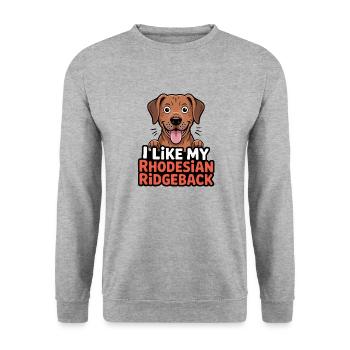 I like my Rhodesian Ridgeback Hundeliebe - Unisex Sweatshirt - salt & pepper - Front - Alina (178cm) & Michal (187cm)