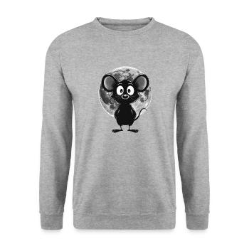 Souris de nuit au clair de lune – Douce et mystique - Sweat-shirt Unisexe - gris chiné - Devant - Alina (178cm) & Michal (187cm)