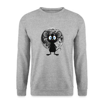 Souris de nuit au clair de lune – Douce et mystique - Sweat-shirt Unisexe - gris chiné - Devant - Alina (178cm) & Michal (187cm)