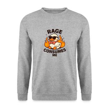 Rage Consumes Me - Sunglasses Duck on Flames - Unisex Sweatshirt - salt & pepper - Front - Alina (178cm) & Michal (187cm)