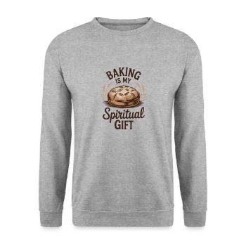 La pâtisserie est mon don spirituel - Sweat-shirt Unisexe - gris chiné - Devant - Alina (178cm) & Michal (187cm)