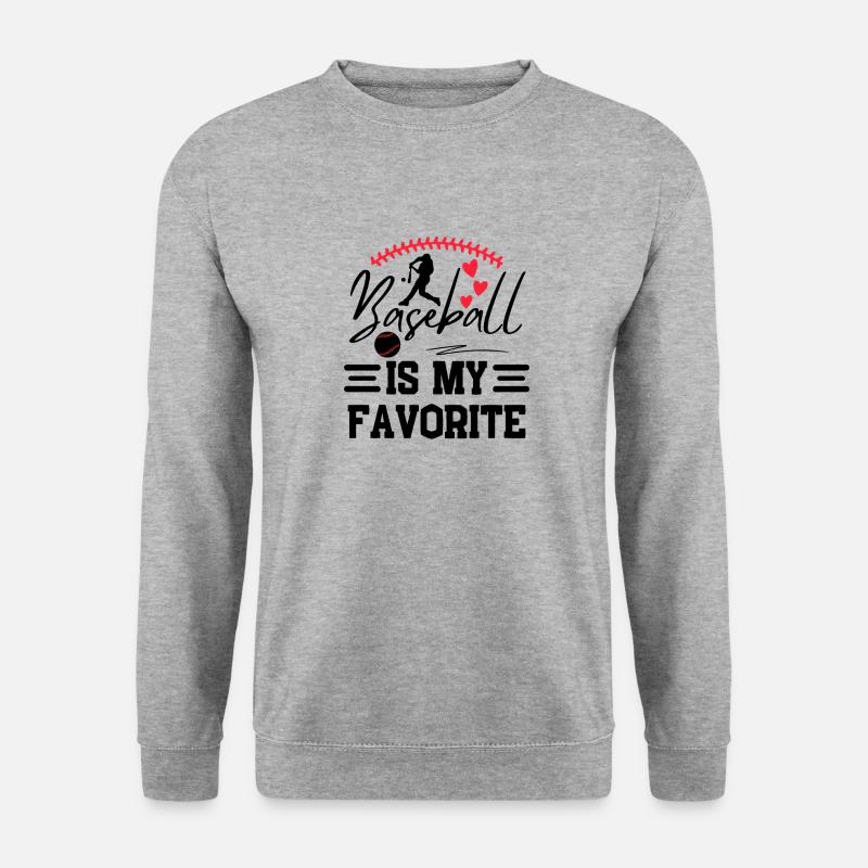 Baseball Spruch Baseballteam Design - Unisex Pullover - Weißgrau meliert