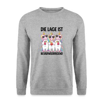 La situation est l’ivresse - Sweat-shirt Unisexe - gris chiné - Devant - Alina (178cm) & Michal (187cm)