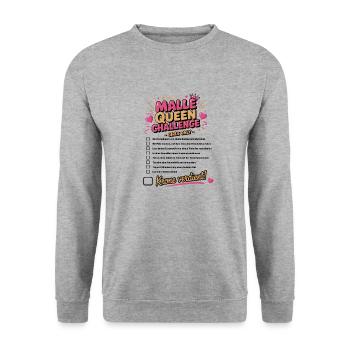 MalleHen Party Checklist - Unisex Sweatshirt - salt & pepper - Front - Alina (178cm) & Michal (187cm)