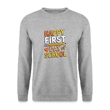 First day of school enrollment design - Unisex Sweatshirt - salt & pepper - Front - Alina (178cm) & Michal (187cm)