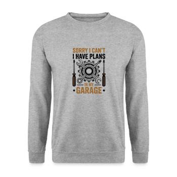 Lustiger Mechaniker Spruch Handwerker - Unisex Pullover - Weißgrau meliert - Vorne - Alina (178cm) & Michal (187cm)