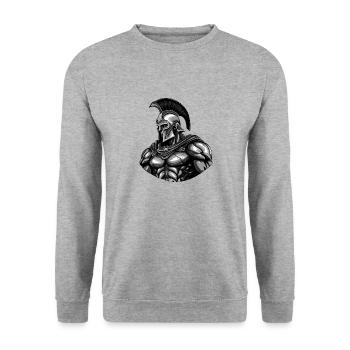 Spartaner Gladiator - Unisex Pullover - Weißgrau meliert - Vorne - Alina (178cm) & Michal (187cm)