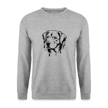 EIN HUND - Unisex Pullover - Weißgrau meliert - Vorne - Alina (178cm) & Michal (187cm)