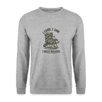 Funny raccoon - Unisex Sweatshirt - salt & pepper - Front - Alina (178cm) & Michal (187cm)