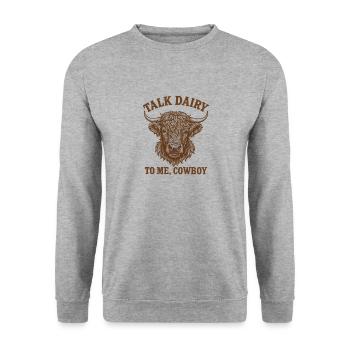 Talk Dairy To Me - Unisex Sweatshirt - salt & pepper - Front - Alina (178cm) & Michal (187cm)
