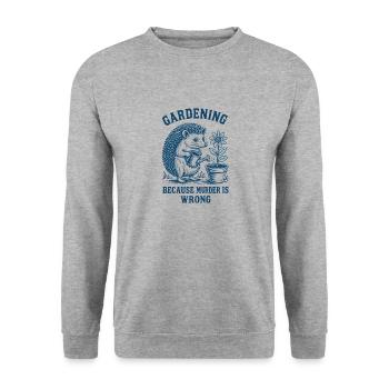 Funny hedgehog and garden design - Unisex Sweatshirt - salt & pepper - Front - Alina (178cm) & Michal (187cm)